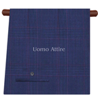 blue check 3 piece suit with same fabric pant