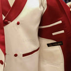 Custom-tailored slim fit tuxedo three piece suit with contrast shawl, tuxedo suit, tuxedo, tuxedo suit with contrast buttons and double-breasted vest