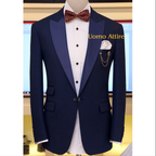 Dark blue wedding tuxedo suit, blue tuxedo suit