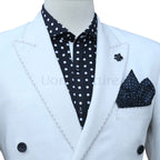 Custom Made Linen fabric double breasted 2 piece, white double breasted suit, double breasted 2 piece suit