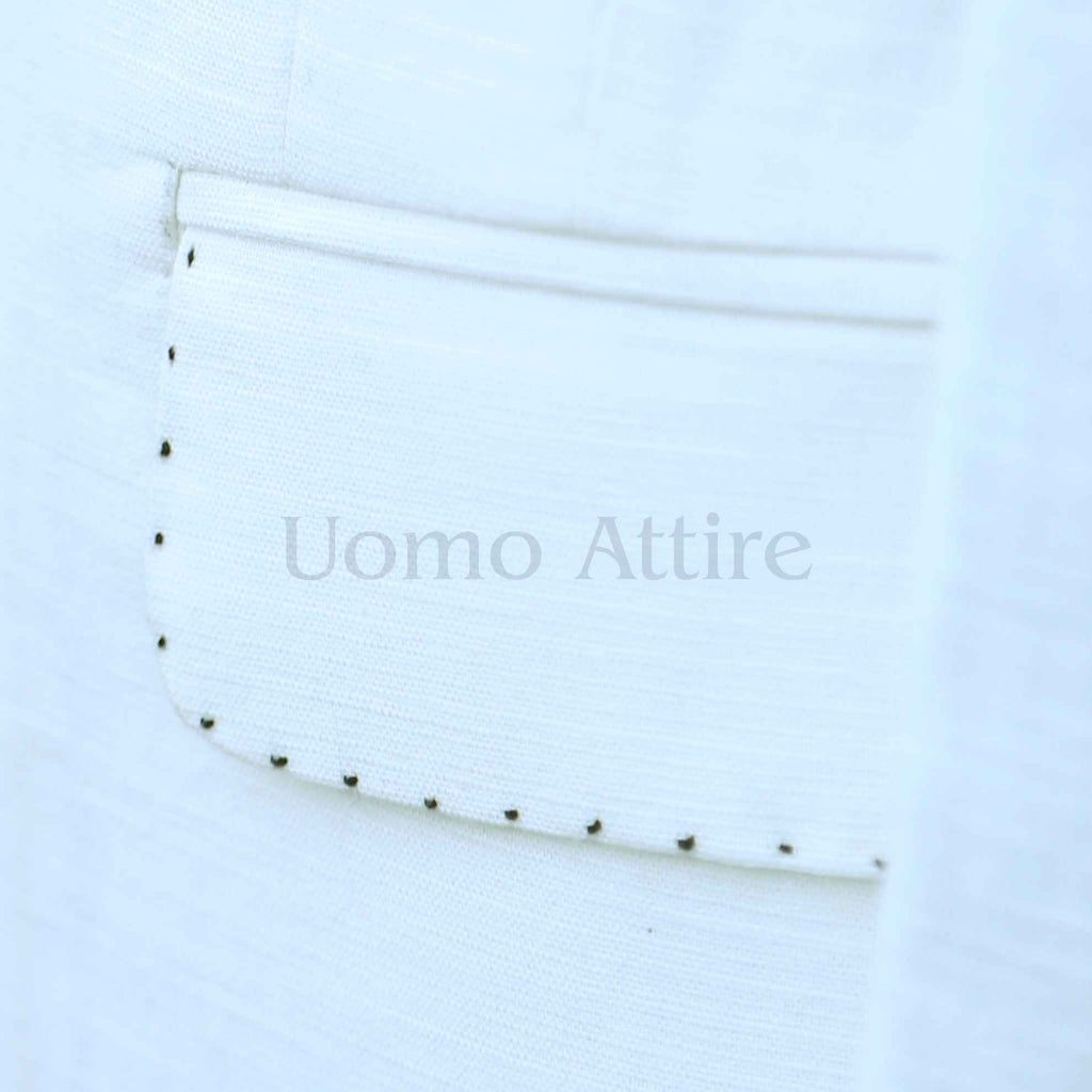Custom Made Linen fabric double breasted 2 piece, white double breasted suit, double breasted 2 piece suit