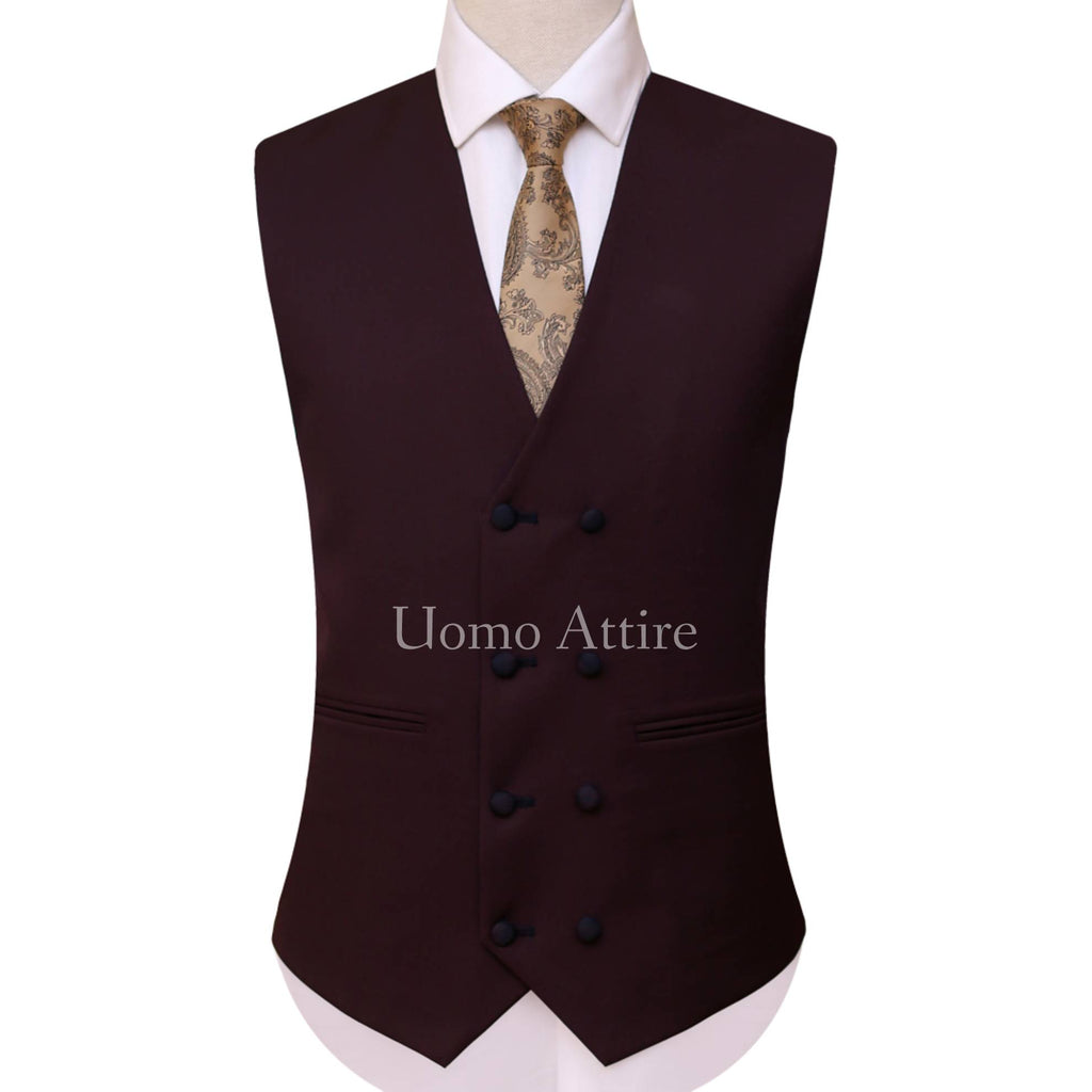 Double breasted vest for Tropical four season luxury three piece suit
