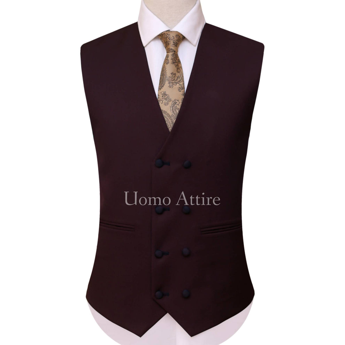 Double breasted vest for Tropical four season luxury three piece suit