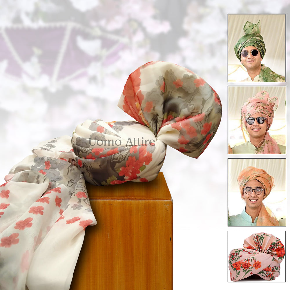 Customize floral print turban for your event