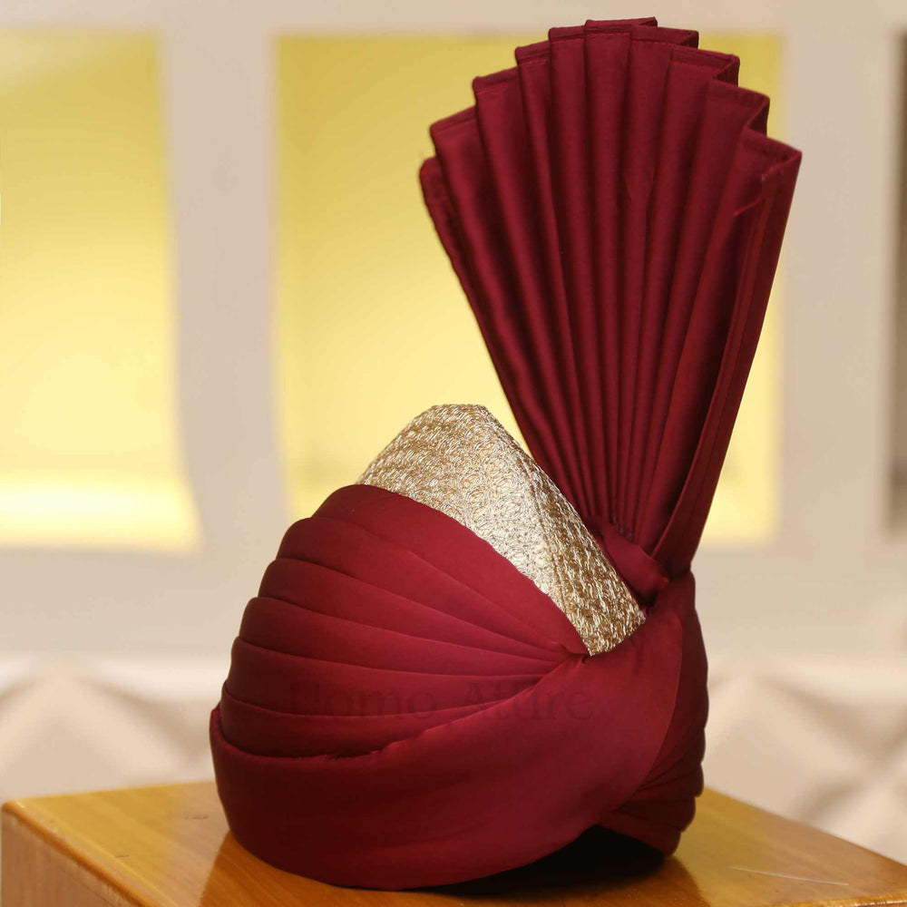 
                  
                    golden sherwani for wedding with turban
                  
                