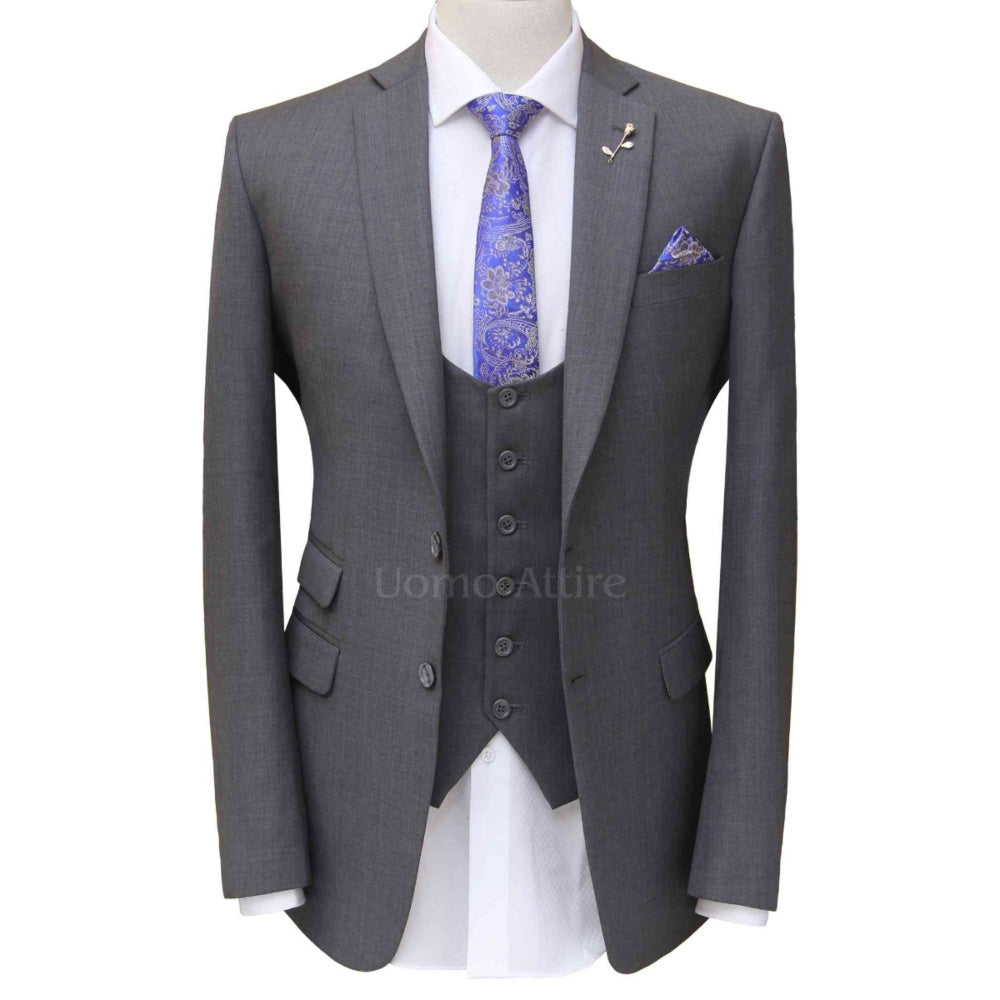 Light weight grey bespoke three piece suit