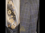 Custom-made windowpane check 3 piece suit for men