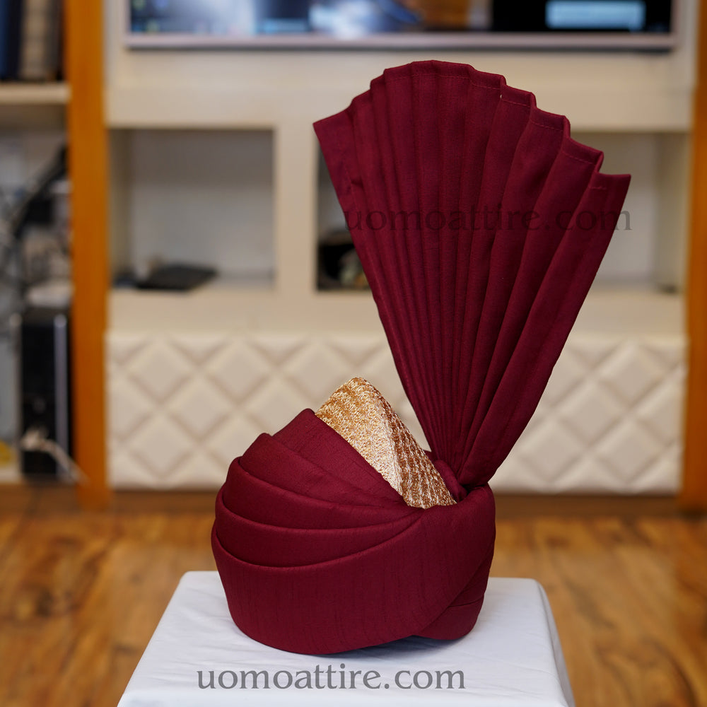 Customized maroon turban as per your head size