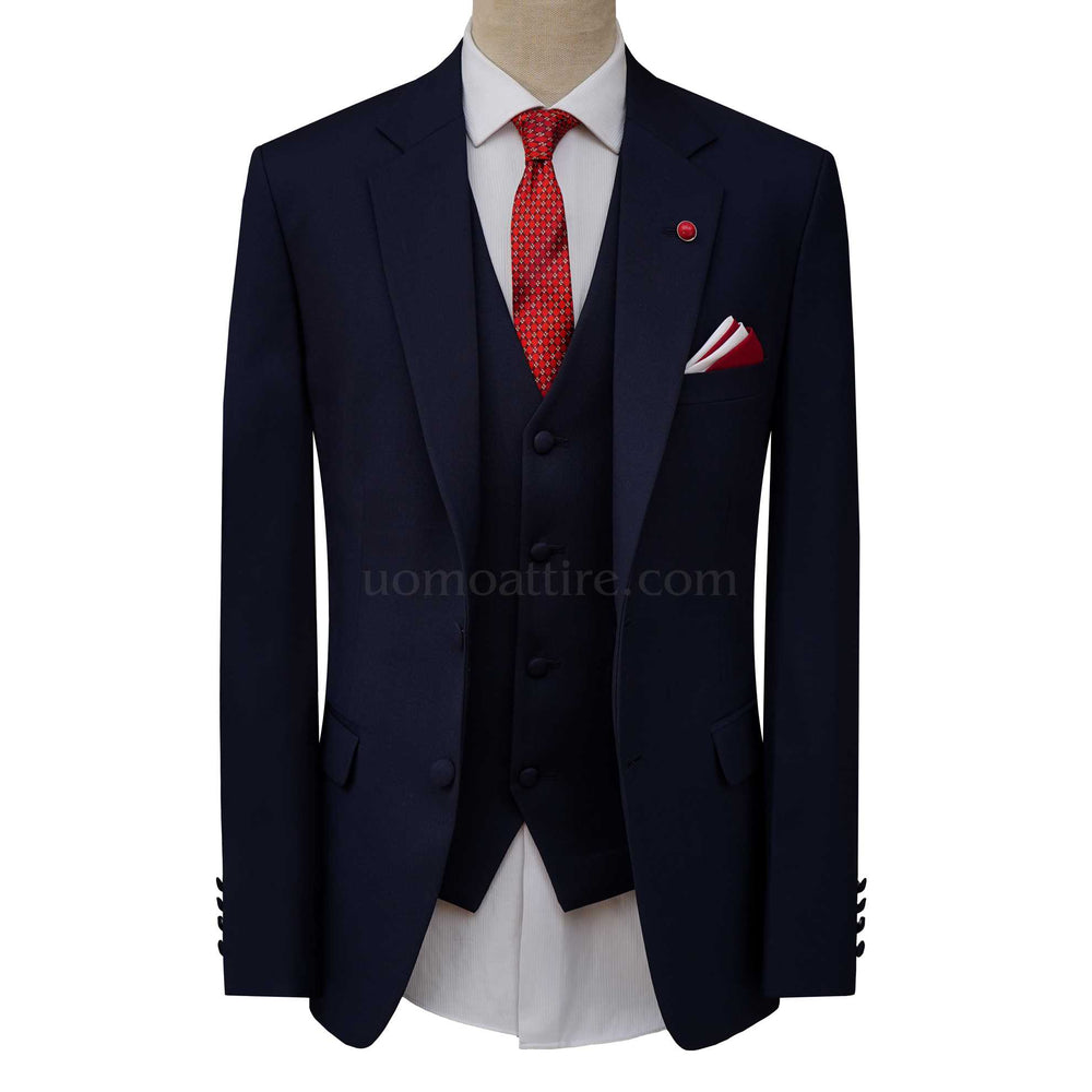 Customize mens suit shop's midnight blue 3 piece suit, blue suits, blue suits for men