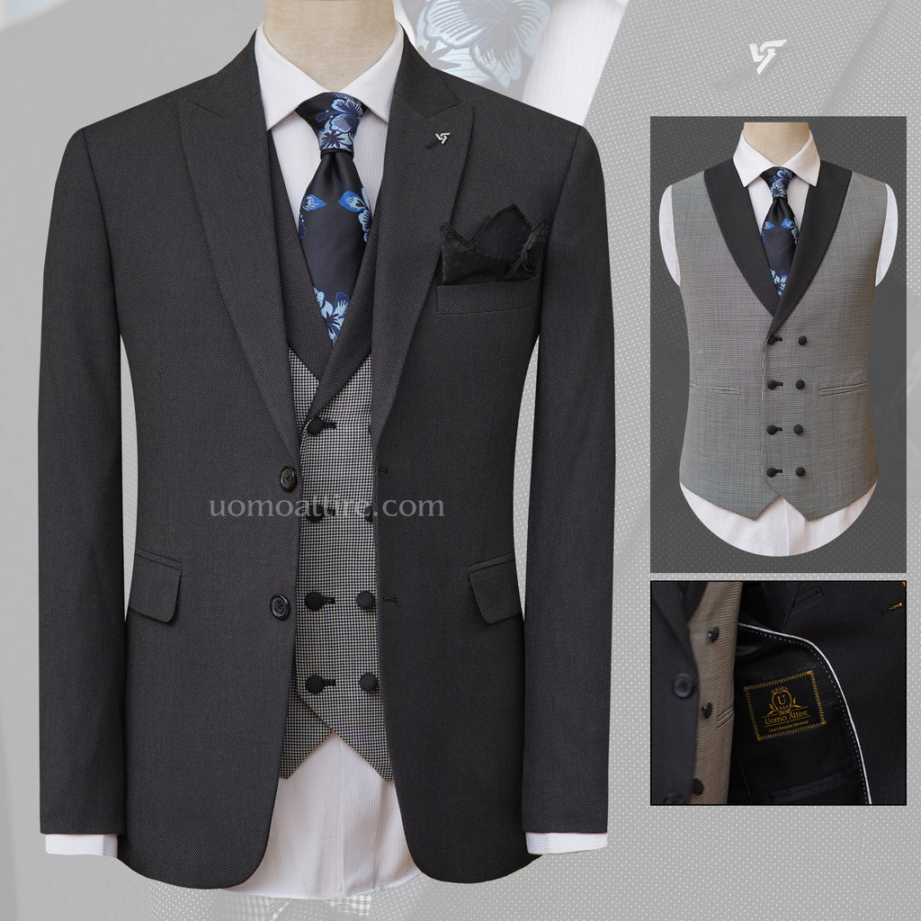 Made to order shark skin 3 piece suit
