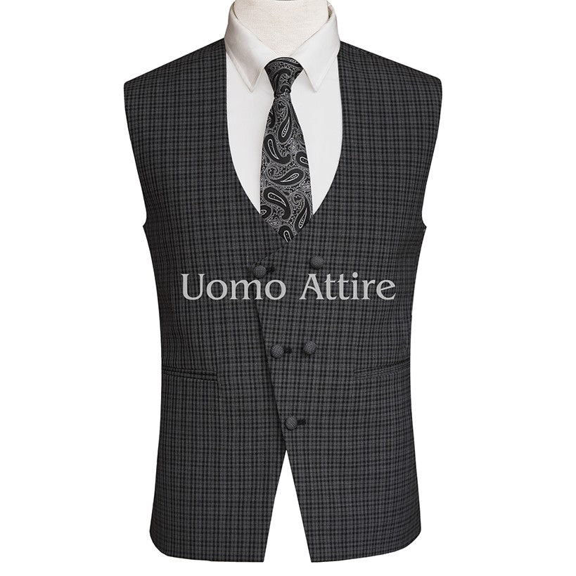 
                  
                    charcoal grey slim fit three piece Suit waistcoat
                  
                