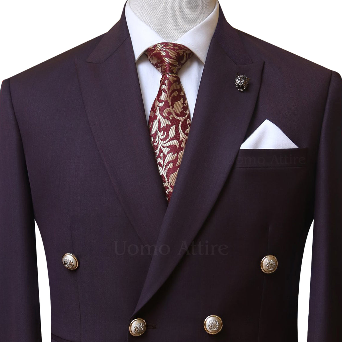 Bespoke double breasted 2 piece suit, double breasted suit with golden buttons, double breasted 2 piece suit