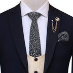 Custom-made dark three piece suit