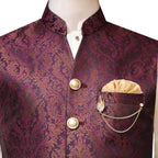 Maroon waistcoat for mehndi