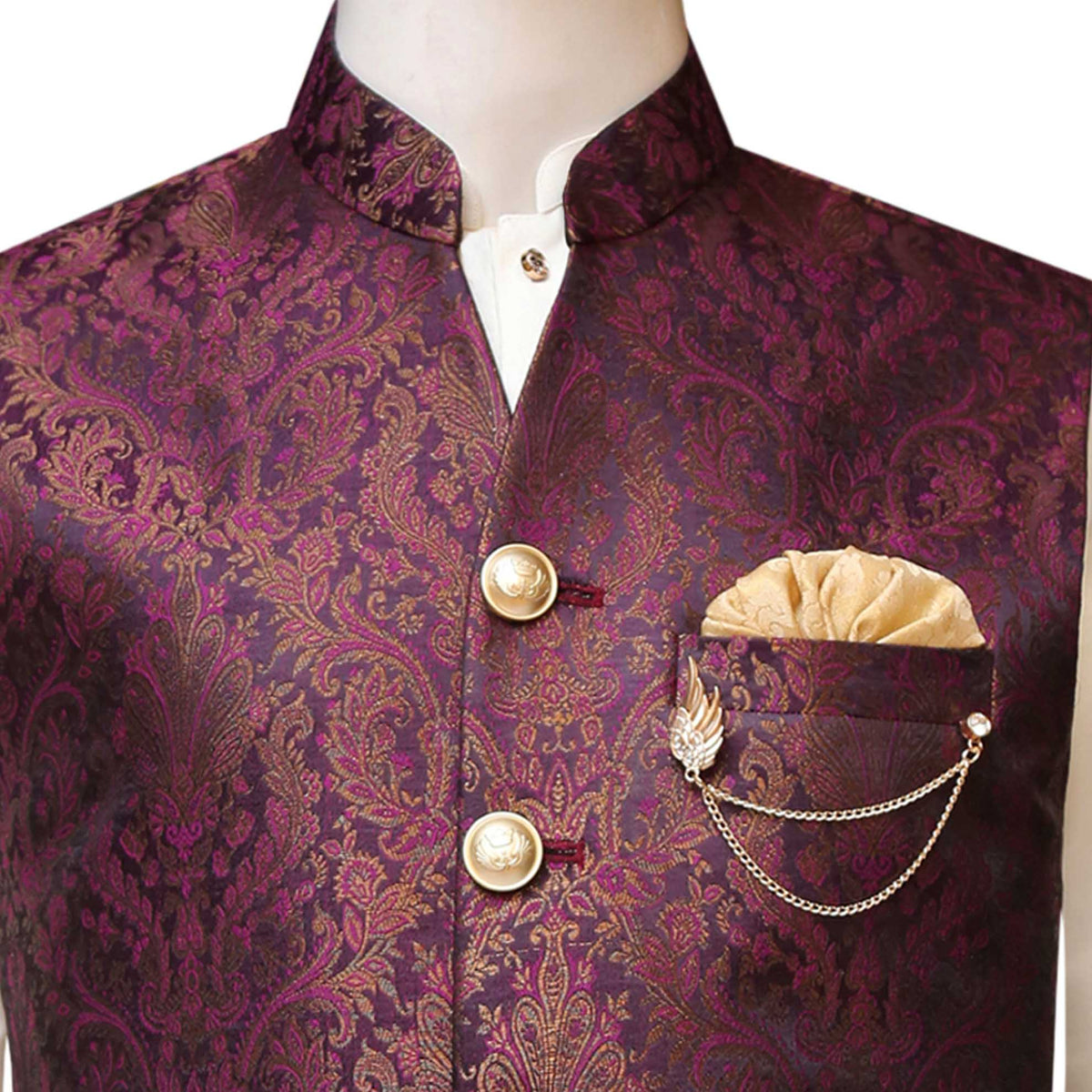 Maroon waistcoat for mehndi