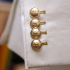 White double button 2 piece suit sleeve buttons, white suit for men