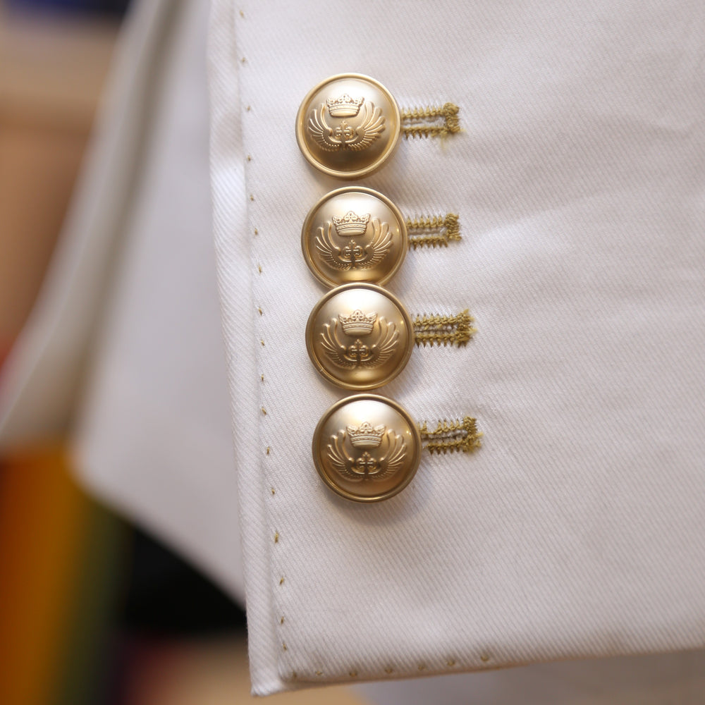 
                  
                    White double button 2 piece suit sleeve buttons, white suit for men
                  
                