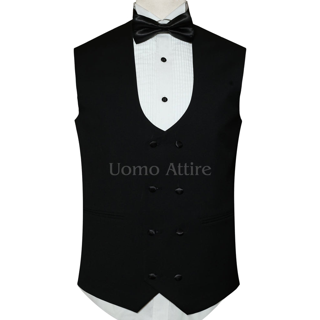 Handmade white and black contrast tuxedo 3 piece suit, white tuxedo suit, black tuxedo suit, tuxedo suit