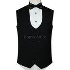 Handmade white and black contrast tuxedo 3 piece suit, white tuxedo suit, black tuxedo suit, tuxedo suit