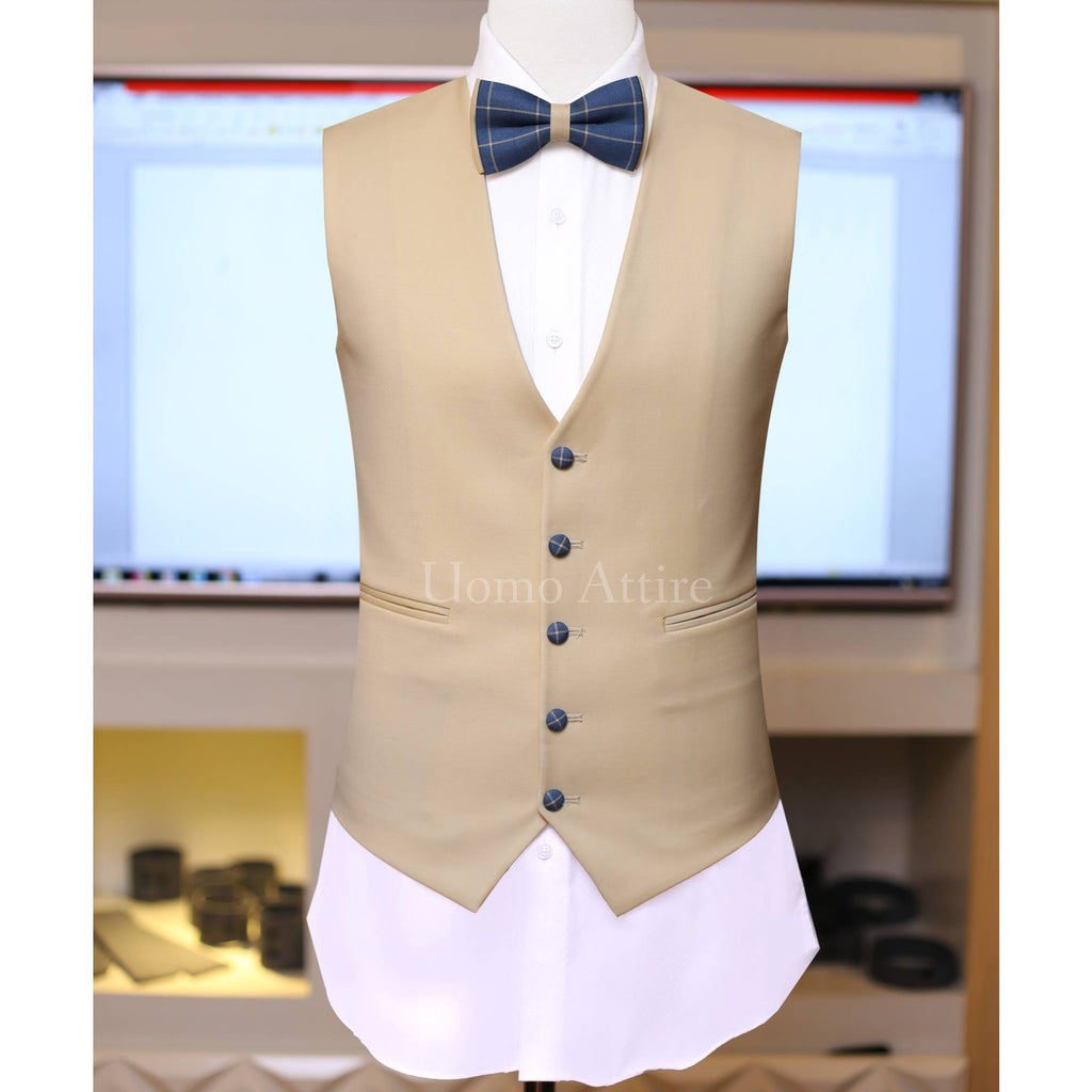 windowpane check sky blue 3 piece suit with single breasted vest, 3 piece suit for men